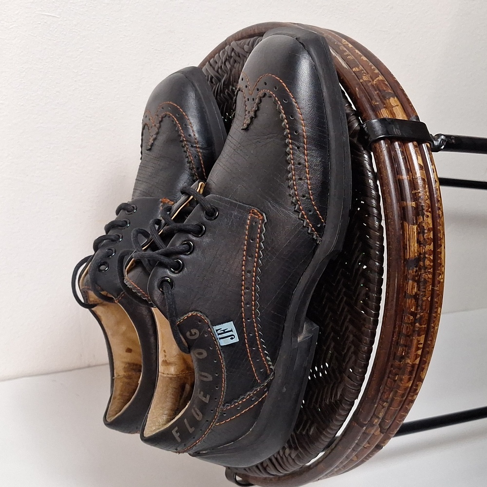 John Fluevog Black and Brown Oxfords